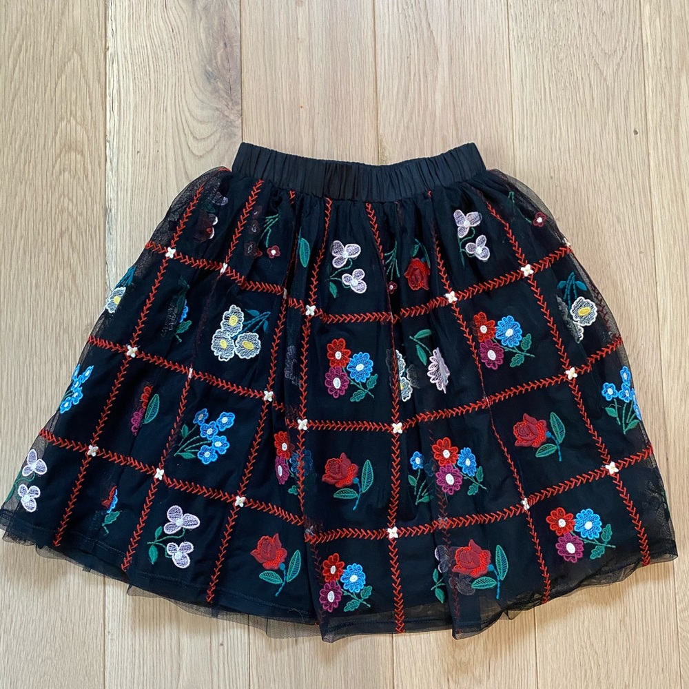 Hanna Andresson Embroidered Tulle Skirt